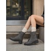 image:imageAllegra K Womens Lace Up Low Heels Ankle Combat BootsGrey