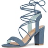 image:imageAllegra K Women Faux Suede Lace Up Block High Heels Slingback SandalsHaze Blue