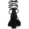 image:imageAllegra K Women Faux Fur Lace Up Strappy Open Toe Chunky Heels SandalsBlack