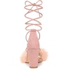 image:imageAllegra K Women Faux Fur Lace Up Strappy Open Toe Chunky Heels SandalsPink