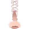 image:imageAllegra K Women Faux Fur Lace Up Strappy Open Toe Chunky Heels SandalsPink