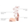 image:imageAllegra K Women Faux Fur Lace Up Strappy Open Toe Chunky Heels SandalsPink