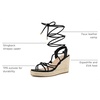 image:imageAllegra K Women Platform Square Toe Lace Up Espadrilles Heels SandalsBlack