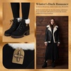 image:imageAllegra K Women Warm Slipon Laceup Block Heel Ankle Snow BootsBlack