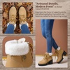 image:imageAllegra K Women Warm Slipon Laceup Block Heel Ankle Snow BootsYellow
