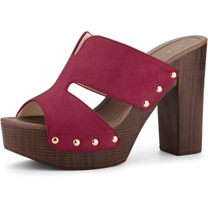 image:imageAllegra K Womens Platform Sandal Block HeelBurgundy