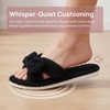 image:imageAllegra K Women Cozy Soft Corduroy Bow Open Toe Crossbands SlippersBlack