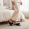 image:imageAllegra K Women Cozy Soft Corduroy Bow Open Toe Crossbands SlippersBlack
