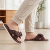 image:imageAllegra K Women Cozy Soft Corduroy Bow Open Toe Crossbands SlippersCoffee