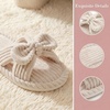 image:imageAllegra K Women Cozy Soft Corduroy Bow Open Toe Crossbands SlippersKhaki