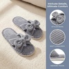 image:imageAllegra K Women Cozy Soft Corduroy Bow Open Toe Crossbands SlippersLight Grey
