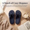 image:imageAllegra K Women Cozy Soft Corduroy Bow Open Toe Crossbands SlippersNavy Blue