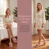 image:imageAllegra K Women Cozy Soft Corduroy Bow Open Toe Crossbands SlippersPink