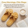 image:imageAllegra K Women Cozy Soft Corduroy Bow Open Toe Crossbands SlippersYellow