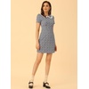image:imageAllegra K Women Houndstooth Plaid Short Sleeve Peter Pan DressPurple
