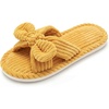 image:imageAllegra K Women Cozy Soft Corduroy Bow Open Toe Crossbands SlippersYellow