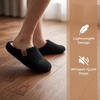 image:imageAllegra K Women Unisex Warm Soft Comfy Fuzzy Slipon House SlippersBlack