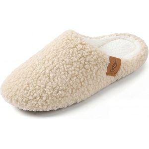 image:imageAllegra K Women Unisex Warm Soft Comfy Fuzzy Slipon House SlippersBeige