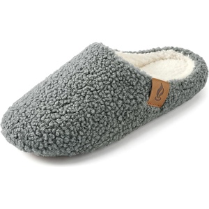 image:imageAllegra K Women Unisex Warm Soft Comfy Fuzzy Slipon House SlippersGrey
