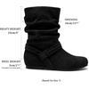 image:imageAllegra K Women Wide Mid Calf Slouch Pull on Low Heel BootiesBlack