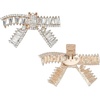 image:imageAllegra K 2 PCS Womens Sparkly Rhinestone Shoe Clips Detachable Bow Decorations for Bridal WeddingGoldWavy Bow