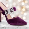image:imageAllegra K 2 PCS Womens Sparkly Rhinestone Shoe Clips Detachable Bow Decorations for Bridal WeddingSilverIrregular Openwork