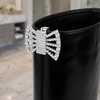 image:imageAllegra K 2 PCS Womens Sparkly Rhinestone Shoe Clips Detachable Bow Decorations for Bridal WeddingSilverIrregular Openwork