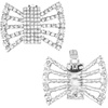 image:imageAllegra K 2 PCS Womens Sparkly Rhinestone Shoe Clips Detachable Bow Decorations for Bridal WeddingSilverIrregular Openwork