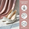 image:imageAllegra K 2 PCS Womens Sparkly Rhinestone Shoe Clips Detachable Bow Decorations for Bridal WeddingSilverRhinestone Bow
