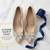 image:imageAllegra K 2 PCS Womens Sparkly Rhinestone Shoe Clips Detachable Bow Decorations for Bridal WeddingSilverWavy Bow