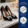 image:imageAllegra K 2 PCS Womens Sparkly Rhinestone Shoe Clips Detachable Bow Decorations for Bridal WeddingSilverWavy Bow