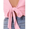 image:imageAllegra K Boho Tie Front Crop Top for Womens Sexy Spicy Deep V Neck TopsLight Pink