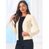 image:imageAllegra K Collarless Blazer for Womens Work Suit JacketsBeige