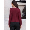 image:imageAllegra K Collarless Blazer for Womens Work Suit JacketsBurgundy