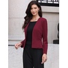 image:imageAllegra K Collarless Blazer for Womens Work Suit JacketsBurgundy