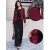image:imageAllegra K Collarless Blazer for Womens Work Suit JacketsBurgundy