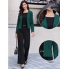 image:imageAllegra K Collarless Blazer for Womens Work Suit JacketsDark Green