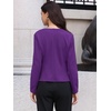 image:imageAllegra K Collarless Blazer for Womens Work Suit JacketsDark Purple