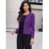 image:imageAllegra K Collarless Blazer for Womens Work Suit JacketsDark Purple
