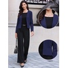 image:imageAllegra K Collarless Blazer for Womens Work Suit JacketsNavy Blue