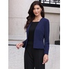 image:imageAllegra K Collarless Blazer for Womens Work Suit JacketsNavy Blue