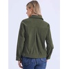 image:imageAllegra K Corduroy Jacket for Women Long Sleeve Button Down OuterwearArmy Green