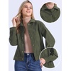 image:imageAllegra K Corduroy Jacket for Women Long Sleeve Button Down OuterwearArmy Green