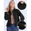 image:imageAllegra K Corduroy Jacket for Women Long Sleeve Button Down OuterwearBlack