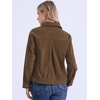 image:imageAllegra K Corduroy Jacket for Women Long Sleeve Button Down OuterwearBrown