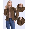 image:imageAllegra K Corduroy Jacket for Women Long Sleeve Button Down OuterwearBrown
