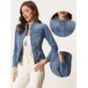 image:imageAllegra K Denim Jacket Womens Classic Stand Collar Long Sleeve Jean JacketsBlue
