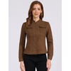 image:imageAllegra K Denim Jacket Womens Classic Stand Collar Long Sleeve Jean JacketsBrown