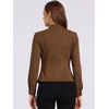 image:imageAllegra K Denim Jacket Womens Classic Stand Collar Long Sleeve Jean JacketsBrown