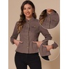 image:imageAllegra K Denim Jacket Womens Classic Stand Collar Long Sleeve Jean JacketsCoffee